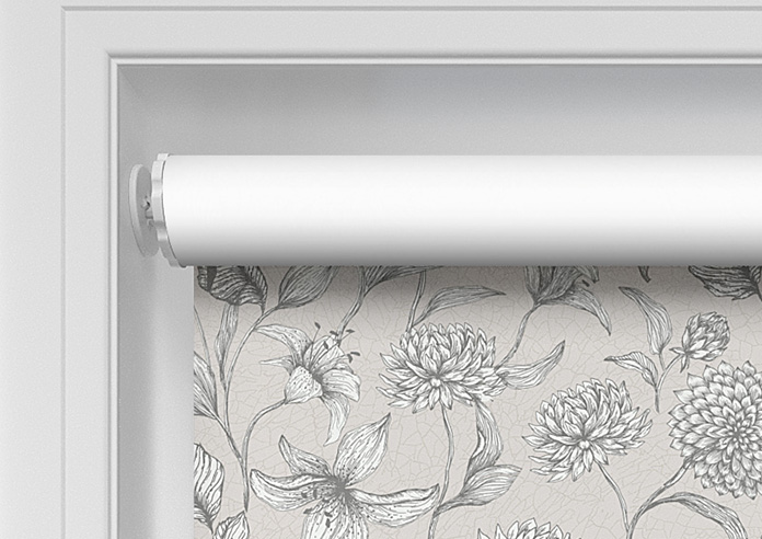 Floral Outlines, Ivory Cream - Twist&Fit Roller Blind - Image 10